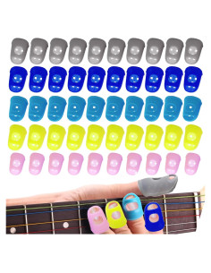 50 Protectores de Dedos de Silicona para Guitarra y Ukulele