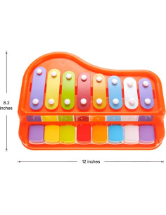 Juguete Musical 2-en-1 PowerTRC Piano Xilófono 30.5x20.8cm 2
