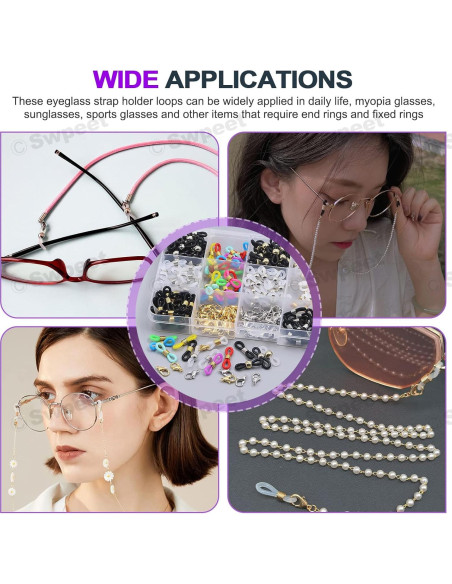 Kit 330Pcs Extremos de Cadena de Gafas Swpeet Ajustables