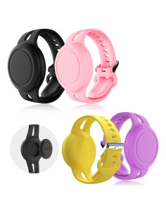 Paquete de 4 Pulseras AirTag FGERWZ Impermeables para Niños