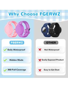 Paquete de 4 Pulseras AirTag FGERWZ Impermeables para Niños 2