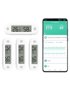 Termómetro e Higrómetro WiFi PHOVOLT TH02pro - 4 Paquete