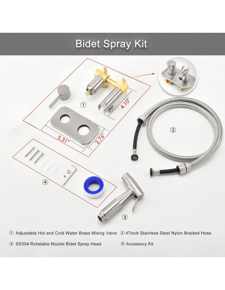 Rociador de Bidet de Mano Senhozi SE-0002-BN Acero Inoxidable Rociador de Bidet de Mano Senhozi SE-0002-BN Acero Inoxidable