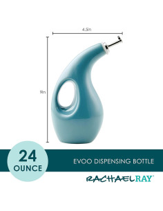 Botella de Cerámica Rachael Ray 48467 para Aceite y Vinagre 0.71L Azul 2