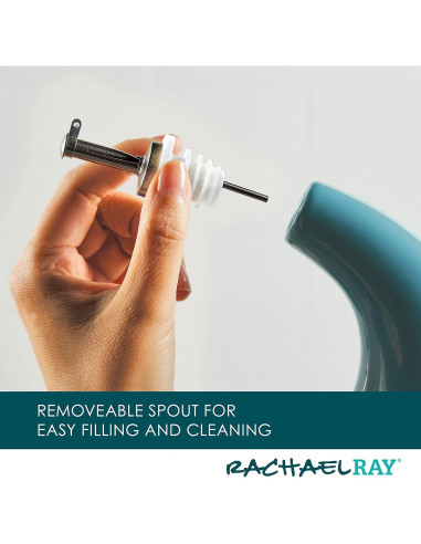 Botella de Cerámica Rachael Ray 48467 para Aceite y Vinagre 0.71L Azul