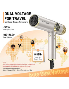Secador de Pelo Iónico HITTIONA HD-3235 2000W Doble Voltaje 2