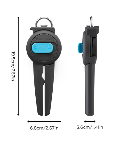 Abrelatas 3-En-1 Dreamfarm Dopener Ergonómico Negro