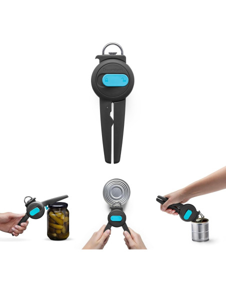 Abrelatas 3-En-1 Dreamfarm Dopener Ergonómico Negro