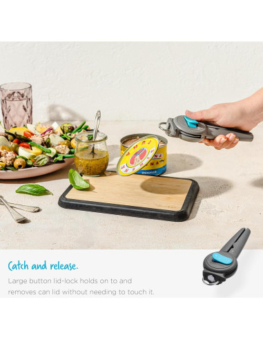 Abrelatas 3-En-1 Dreamfarm Dopener Ergonómico Negro