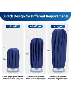 Bolsas de Hielo Reutilizables Ohuhu 3 Tamaños Alivio Dolor 2