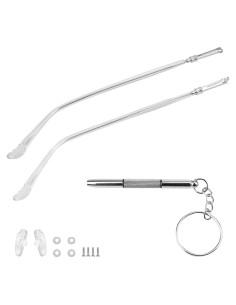 Patillas de Metal para Gafas LNQ LUNIQI Repuesto Universal Plata