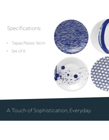 Juego de Platos de Acento Royal Doulton Pacific 6 Piezas