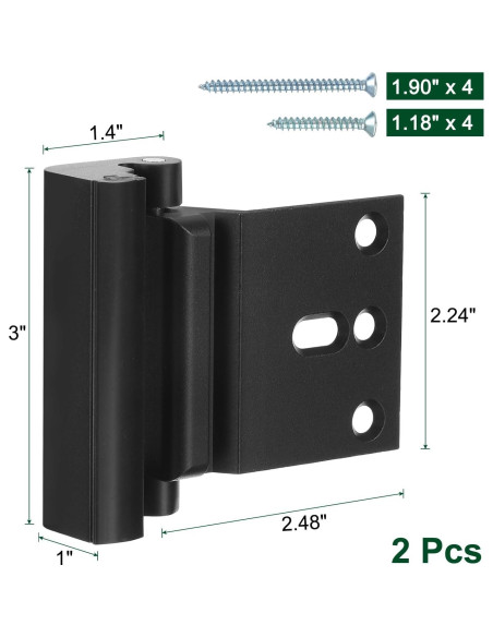 Cerradura de Seguridad uxcell para Puerta - Refuerzo Negro 2 Pzas