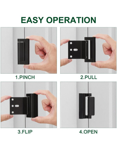 Cerradura de Seguridad uxcell para Puerta - Refuerzo Negro 2 Pzas