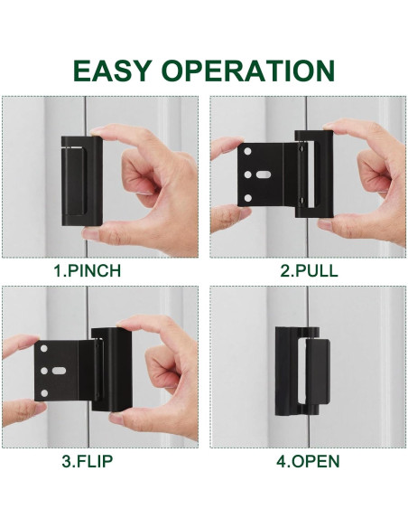Cerradura de Seguridad uxcell para Puerta - Refuerzo Negro 2 Pzas