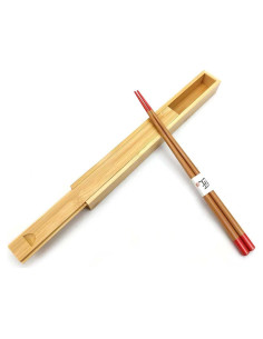 Palillos de Bambú Portátiles JapanBargain 2214 con Estuche 24.77 cm
