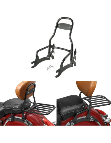 Barra Sissy Trasera TCMT Negra para Indian Chief 2014-2018