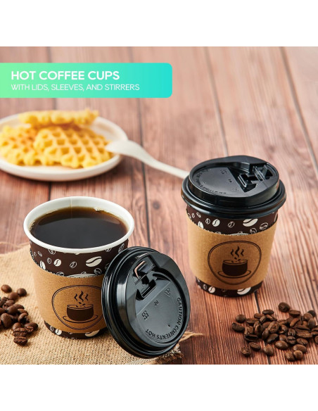 Vasos de Café Desechables FIESTA JOLLY 10oz 100 Unidades