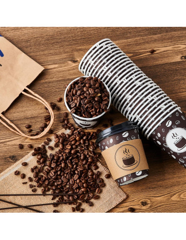 Vasos de Café Desechables FIESTA JOLLY 10oz 100 Unidades