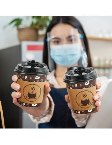 Vasos de Café Desechables FIESTA JOLLY 10oz 100 Unidades