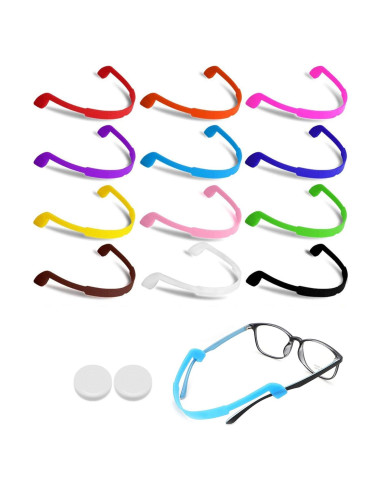 12 Correas de Gafas de Silicona para Niños y Adultos