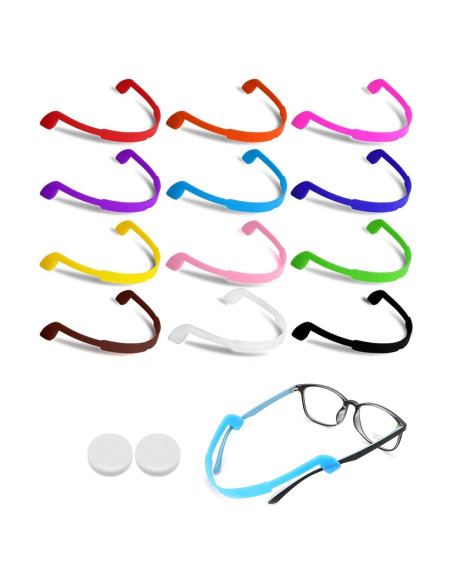 12 Correas de Gafas de Silicona para Niños y Adultos