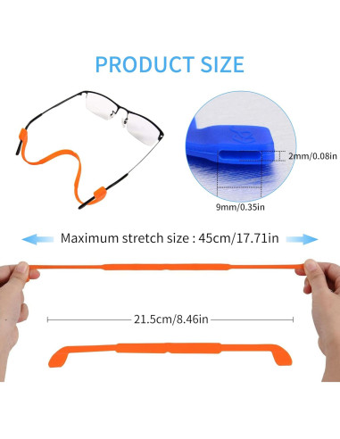 12 Correas de Gafas de Silicona para Niños y Adultos