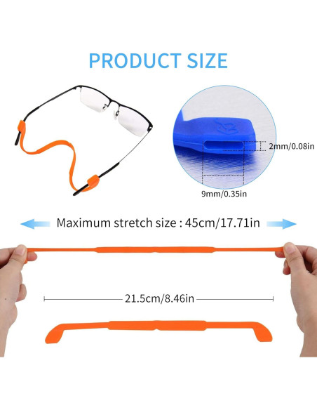 12 Correas de Gafas de Silicona para Niños y Adultos