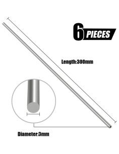 Kit 6 Varillas de Acero Inoxidable Swpeet 3mm x 300mm 2