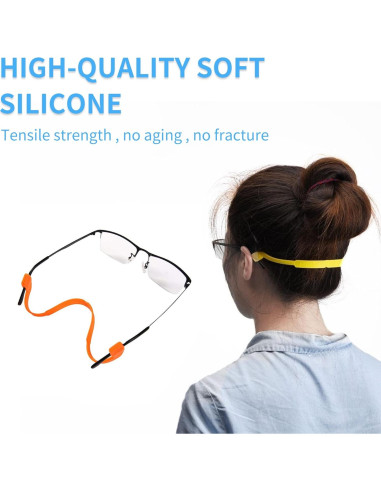 12 Correas de Gafas de Silicona para Niños y Adultos