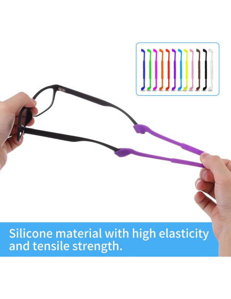 12 Correas de Gafas de Silicona para Niños y Adultos