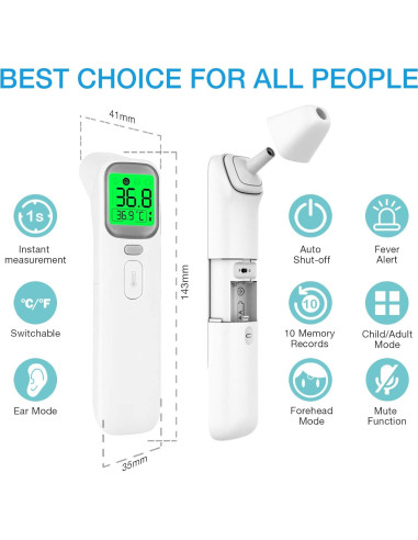 Termómetro Infrarrojo Sin Contacto Wellue AOJ-20A para Bebés y Adultos