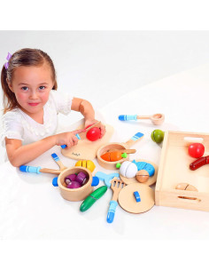 Conjunto de Comida de Madera Dailyfunn para Cocina Infantil 2