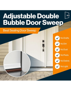 Barrera de Puerta Doble Burbuja KS Hardware 81.3 cm Blanco 2