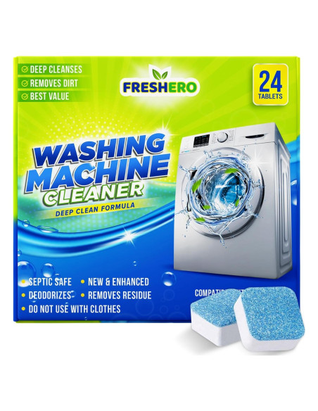 Tabletas Limpiadoras de Lavadora Freshero - Paquete de 24 Tabletas Limpiadoras de Lavadora Freshero - Paquete de 24