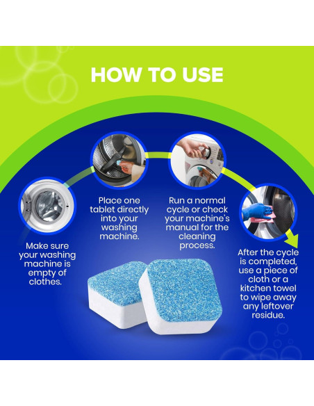 Tabletas Limpiadoras de Lavadora Freshero - Paquete de 24 Tabletas Limpiadoras de Lavadora Freshero - Paquete de 24