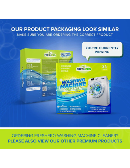 Tabletas Limpiadoras de Lavadora Freshero - Paquete de 24 Tabletas Limpiadoras de Lavadora Freshero - Paquete de 24