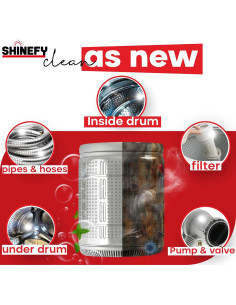 Tabletas Limpiadoras de Lavadora Shinefy - Paquete 24 Unidades - Limpieza Profunda y Desodorización 2