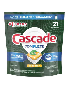 Cápsulas de Detergente para Lavavajillas Cascade Limón 21 Unidades