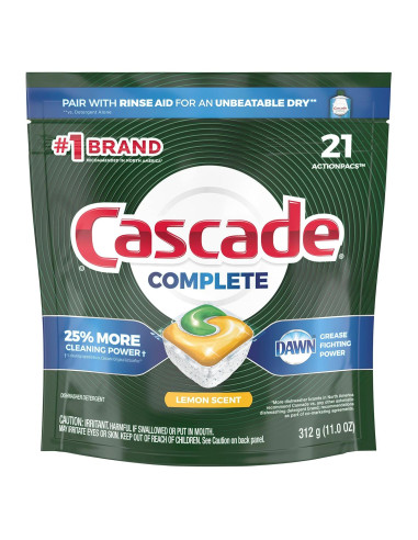 Cápsulas de Detergente para Lavavajillas Cascade Limón 21 Unidades