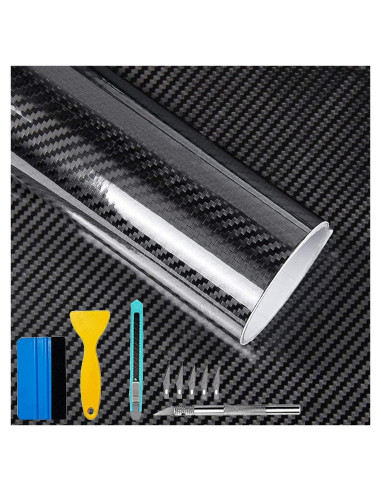 Vinilo de Fibra de Carbono 6D Lypumso 0.3m x 3m con Herramientas