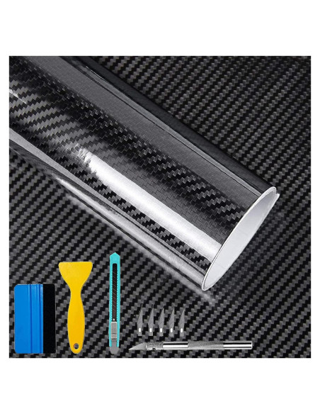 Vinilo de Fibra de Carbono 6D Lypumso 0.3m x 3m con Herramientas
