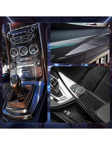 Vinilo de Fibra de Carbono 6D Lypumso 0.3m x 3m con Herramientas