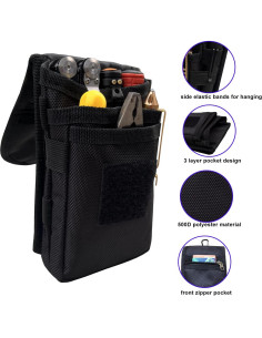 Funda Táctica de Herramientas Maezar en Nylon Negro 19.8x11.9cm 2