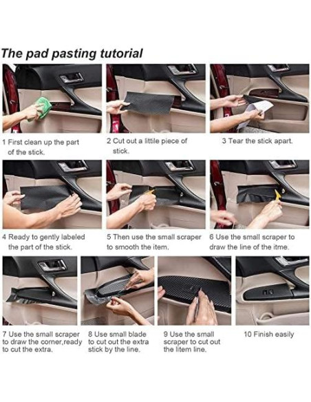 Vinilo de Fibra de Carbono 6D Lypumso 0.3m x 3m con Herramientas