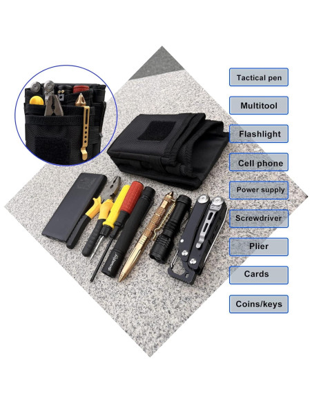 Funda Táctica de Herramientas Maezar en Nylon Negro 19.8x11.9cm Funda Táctica de Herramientas Maezar en Nylon Negro 19.8x11.9cm