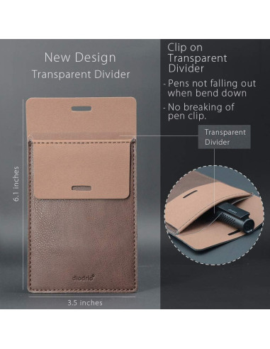 Organizador de Estuche de Cuero Diodrio para 5 Bolígrafos