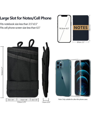 Estuche EDC HXOUSE Negro Mini Organizador 4 Bolsillos