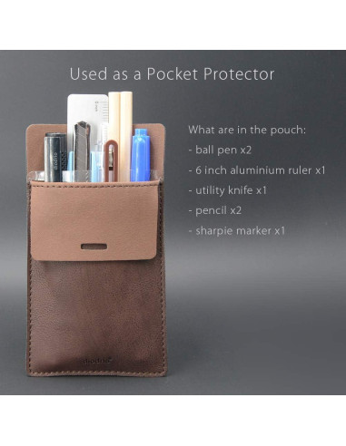 Organizador de Estuche de Cuero Diodrio para 5 Bolígrafos