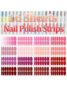 Calcomanías de Esmalte de Uñas SILPECWEE - 16 Hojas + Lima 2